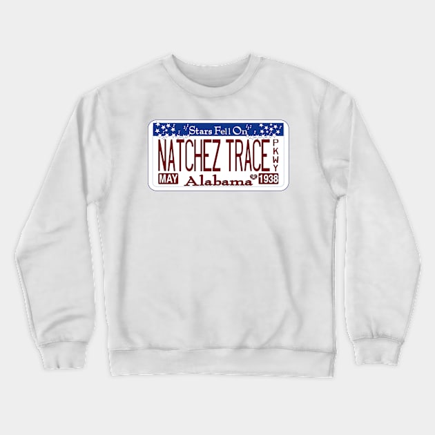 Natchez Trace Parkway, Alabama license plate Crewneck Sweatshirt by nylebuss